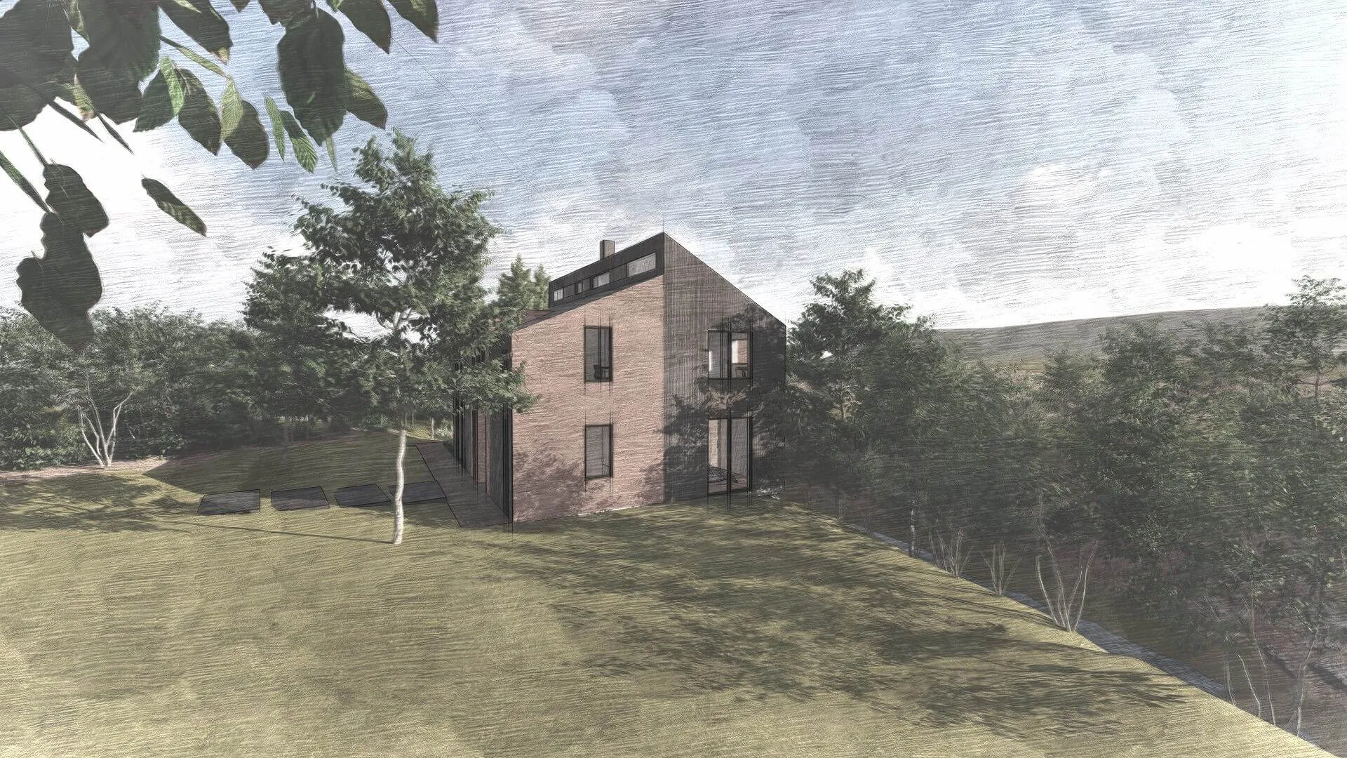 Skizze Privathaus in Steinbach